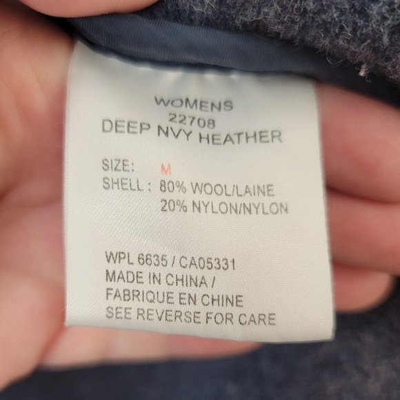 WOOLRICH Deep Navy Heather Wool Blend Zip Up Jacket - Medium - Picture 7 of 8